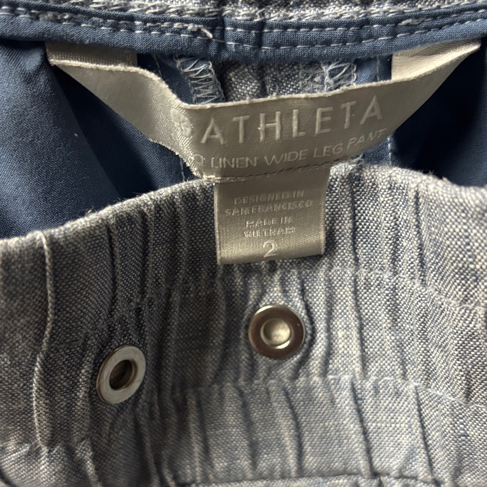 Athleta Blue Wide Leg Pants - Picture 2 of 5